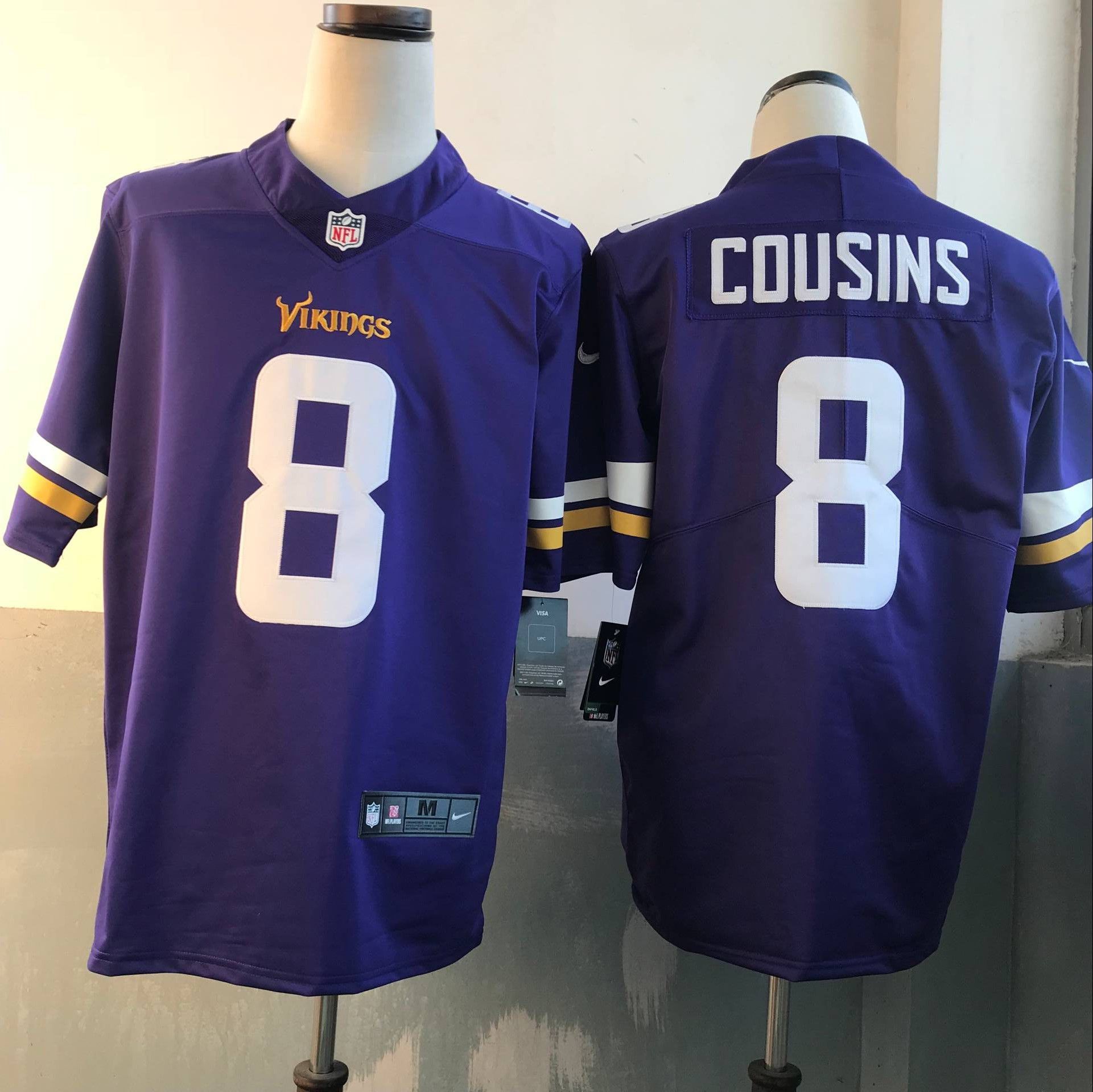 Men Minnesota Vikings #8 Cousins Purple Nike Vapor Untouchable Limited NFL Jerseys